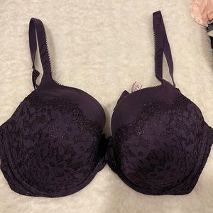 Victoria’s Secret 34DDD Purple Lace Bra Luke NEW